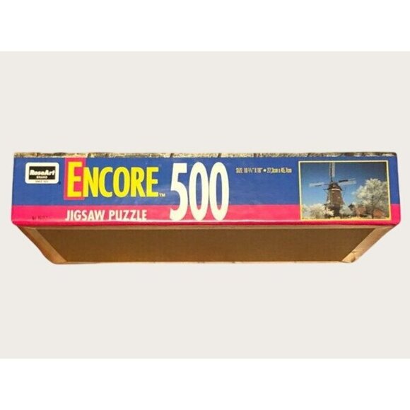RoseArt Encore Windmill Scene 500 Piece Jigsaw Puzzle New Sealed - Picture 3 of 4